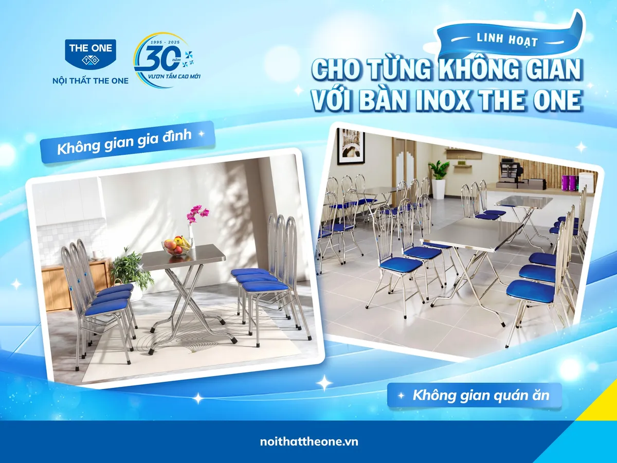 Bàn gấp inox The One: Linh hoạt, gọn bền cho mọi không gian- Ảnh 2.