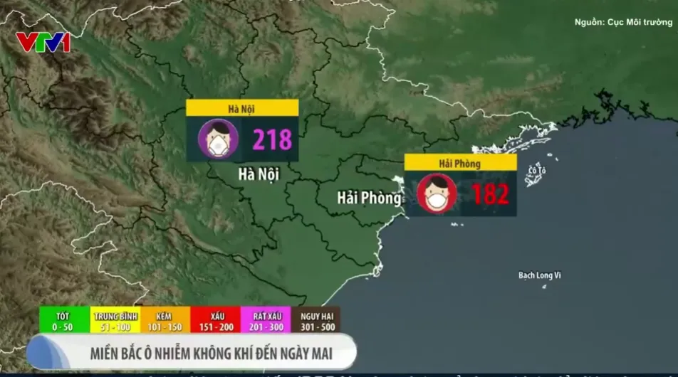 Hà Nội ô nhiễm không khí nghiêm trọng cả ngày - Ảnh 1.