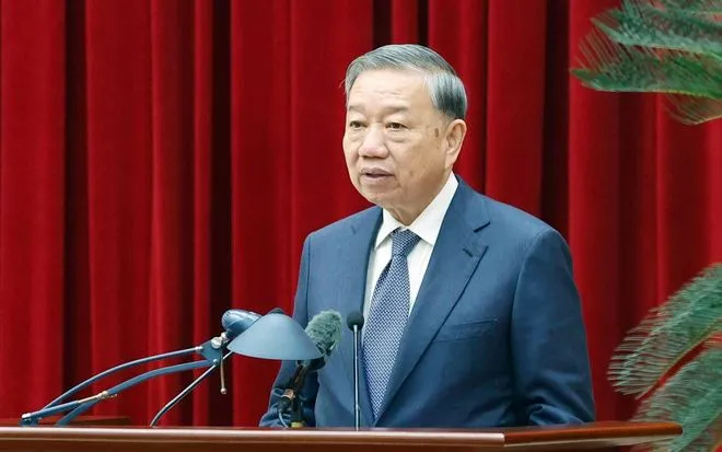 Tổng Bí thư Tô Lâm phát biểu. Ảnh: TTXVN