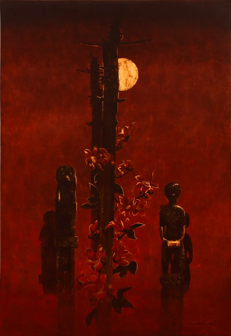 Trưng b&agrave;y 44 bức sơn m&agrave;i đặc sắc ch&agrave;o mừng Đại hội Đảng - Ảnh 4.