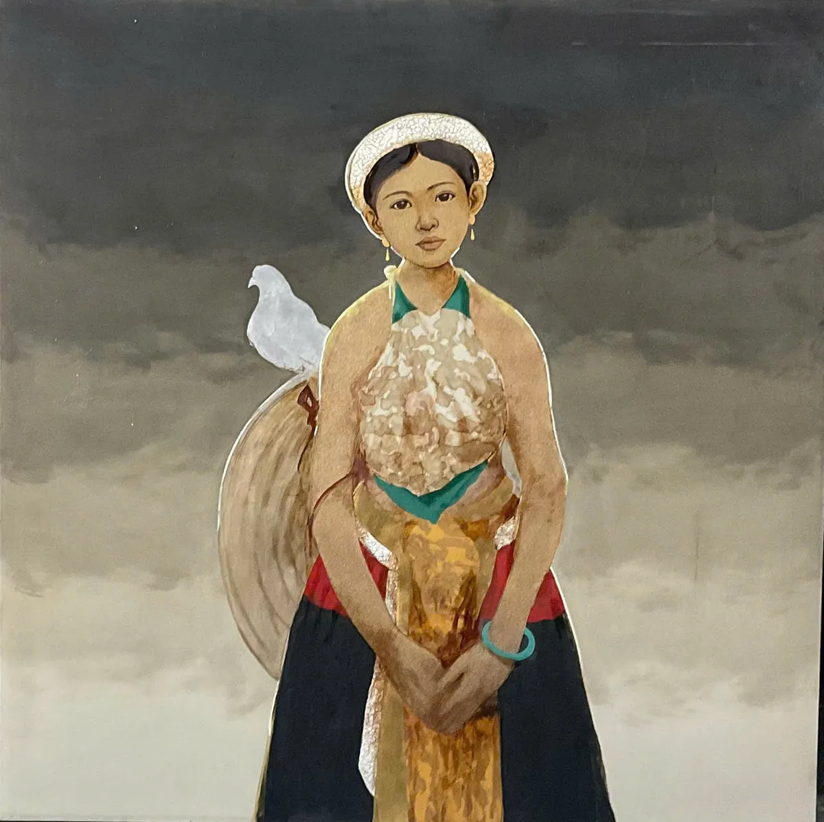 Trưng b&agrave;y 44 bức sơn m&agrave;i đặc sắc ch&agrave;o mừng Đại hội Đảng - Ảnh 6.