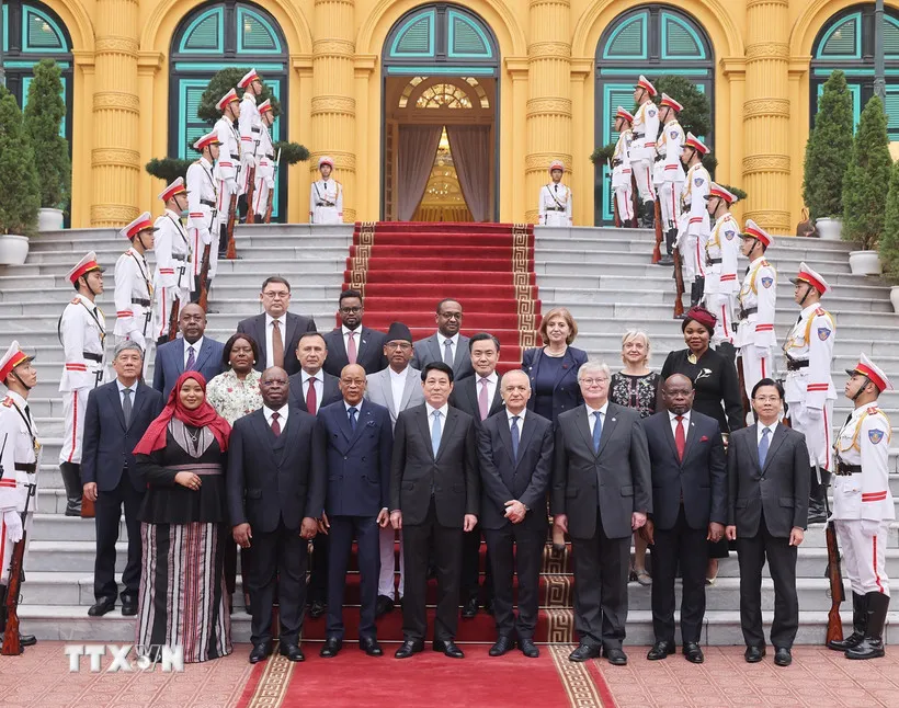 Chủ tịch nước Lương Cường tiếp Đại sứ c&aacute;c nước tr&igrave;nh Thư ủy nhiệm - Ảnh 1.