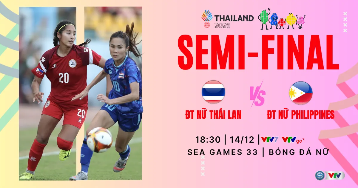 Lịch thi đấu và trực tiếp bóng đá SEA Games 33 hôm nay, 14/12 trên VTV: ĐT nữ Việt Nam gặp Indonesia - Ảnh 1.