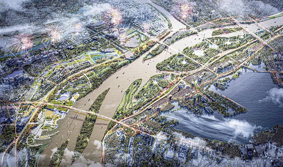 H&agrave; Nội th&ocirc;ng qua chủ trương đầu tư Trục đại lộ s&ocirc;ng Hồng hơn 855.000 tỷ đồng  - Ảnh 1.