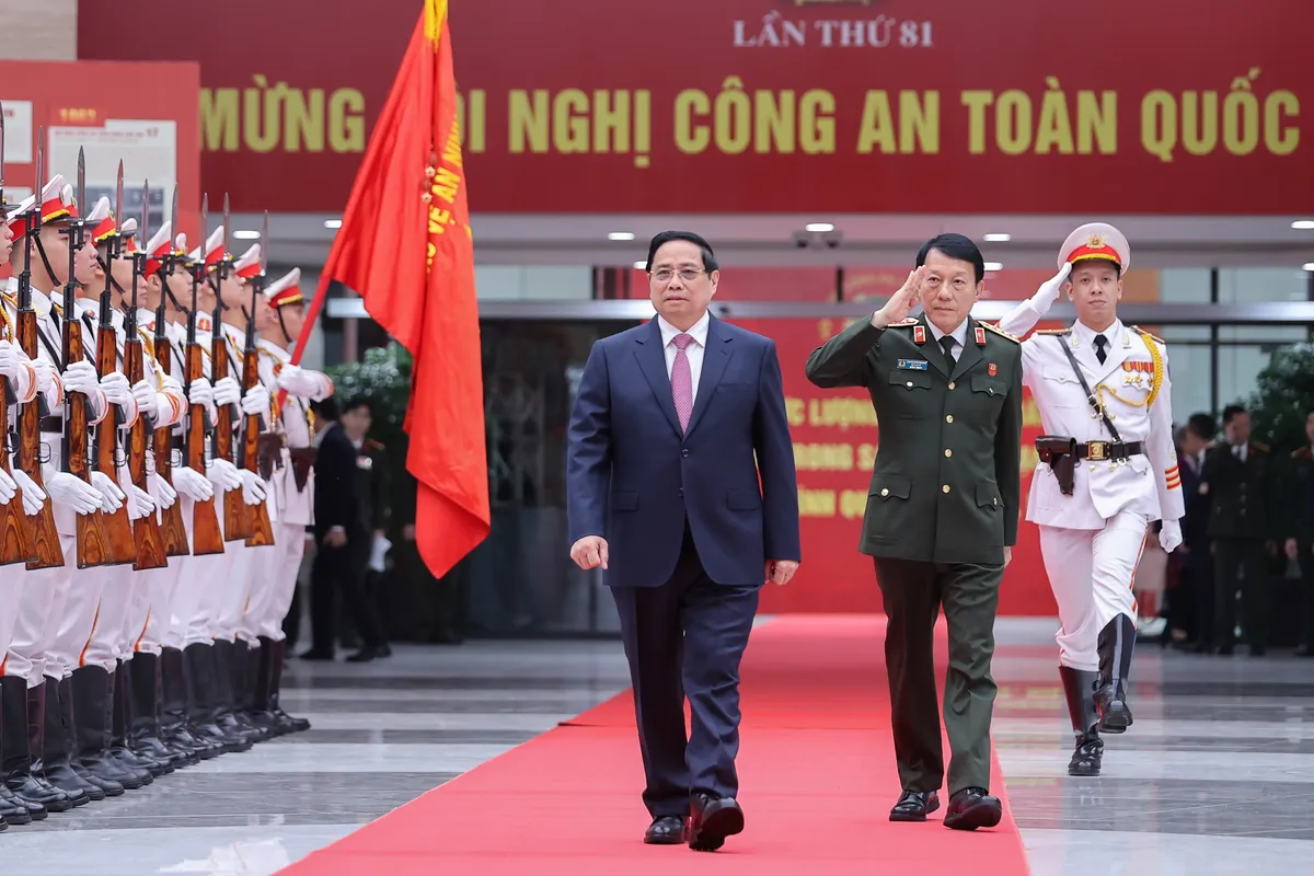 Thủ tướng Phạm Minh Ch&iacute;nh dự Hội nghị C&ocirc;ng an to&agrave;n quốc lần thứ 81- Ảnh 1.