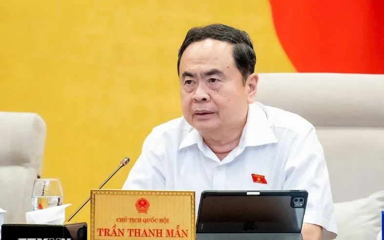 Ủy viên Bộ Chính trị, Chủ tịch Quốc hội Trần Thanh Mẫn, Chủ tịch Hội đồng Bầu cử Quốc gia. (Ảnh: TTXVN)