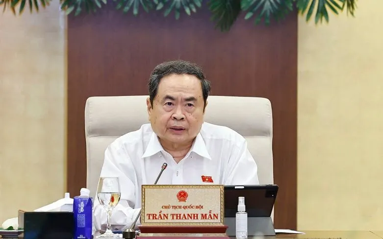 Chủ tịch Quốc hội Trần Thanh Mẫn phát biểu.