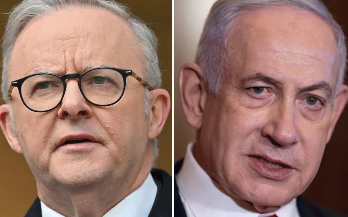 Thủ tướng Israel Netanyahu (phải) chỉ trích Thủ tướng Australia Albanese về vụ xả súng đẫm máu ở bãi biển Bondi (Ảnh: AAP/AP)