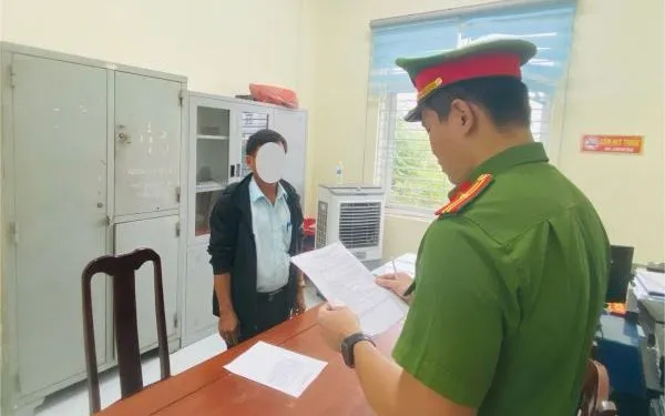 Bị can Nguyễn Văn K tại cơ quan Cảnh sát điều tra