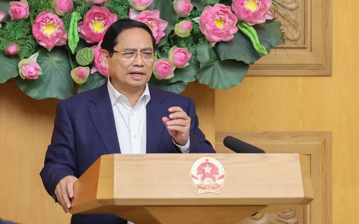 Thủ tướng Phạm Minh Chính chủ trì phiên họp lần thứ 4 của Ban Chỉ đạo Trung ương về chính sách nhà ở và thị trường bất động sản - Ảnh: VGP/Nhật Bắc