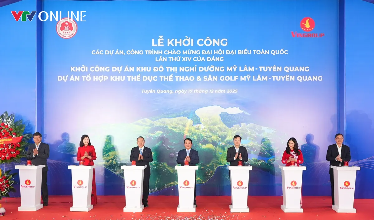 Tuy&ecirc;n Quang đồng loạt khởi c&ocirc;ng c&aacute;c c&ocirc;ng tr&igrave;nh trọng điểm ch&agrave;o mừng Đại hội XIV của Đảng - Ảnh 1.