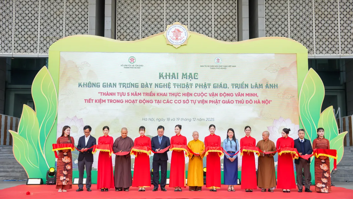 Kh&ocirc;ng gian Văn h&oacute;a Phật gi&aacute;o: Lan tỏa tinh thần "Văn minh - Tiết kiệm" giữa l&ograve;ng Thủ đ&ocirc; - Ảnh 1.