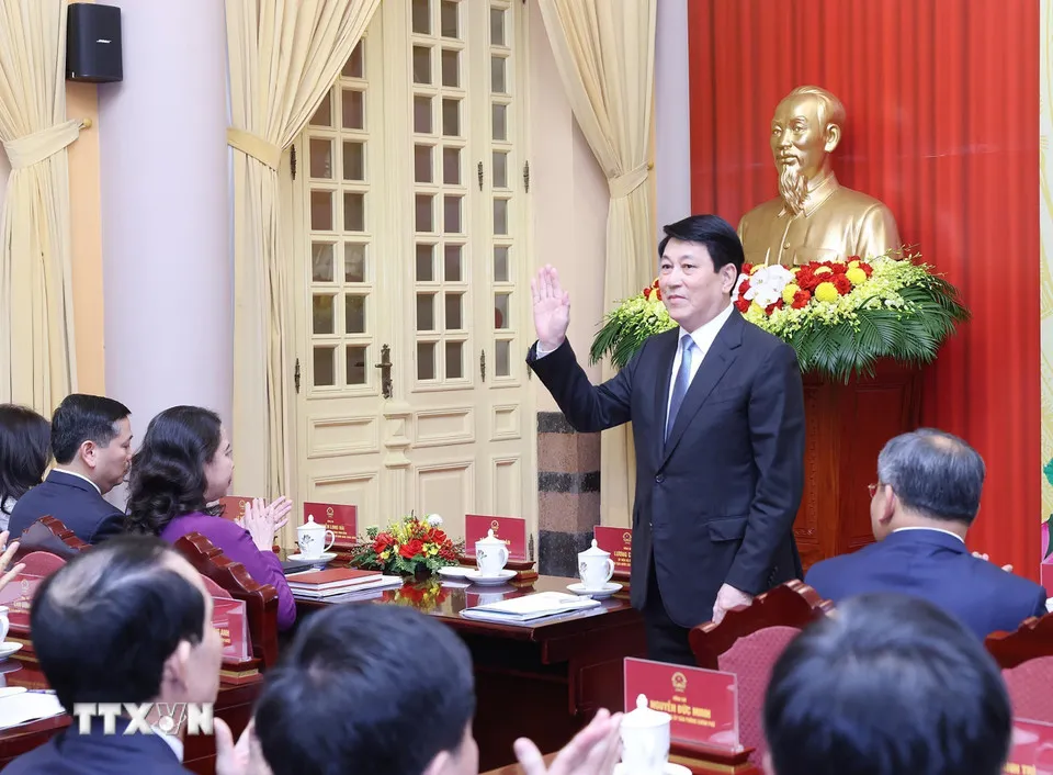 Chủ tịch nước Lương Cường dự Hội nghị tổng kết c&ocirc;ng t&aacute;c năm 2025 của Văn ph&ograve;ng Chủ tịch nước - Ảnh 1.