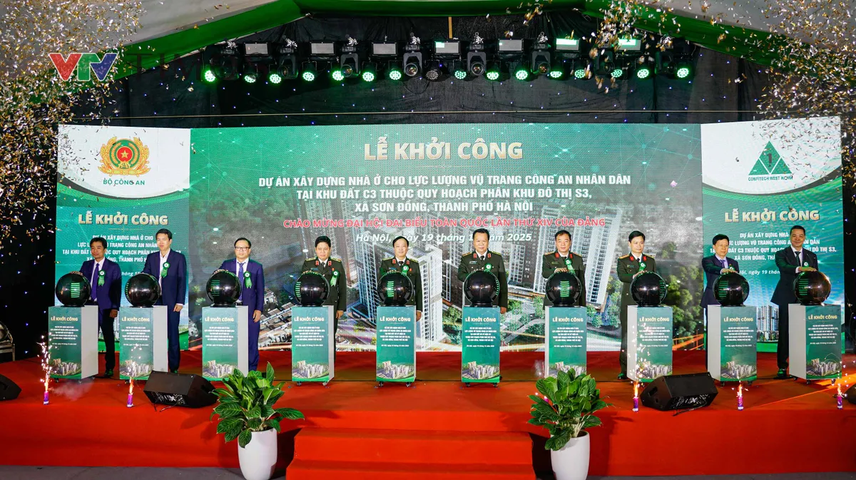 Bộ C&ocirc;ng an khởi c&ocirc;ng dự &aacute;n nh&agrave; ở cho lực lượng vũ trang tại H&agrave; Nội - Ảnh 1.