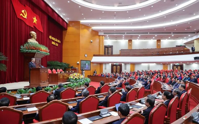 Hội nghị lần thứ 15 Ban Chấp hành Trung ương Đảng khoá XIII bước sang ngày làm việc thứ hai và họp phiên bế mạc - Ảnh: VGP