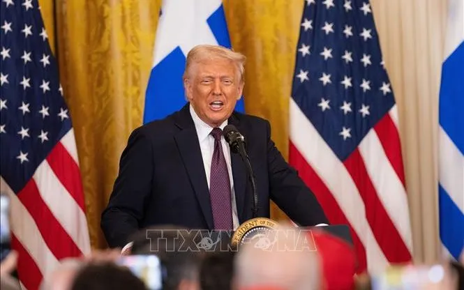 Tổng thống Mỹ Donald Trump phát biểu tại Nhà Trắng, Washington, D.C. Ảnh: THX/TTXVN