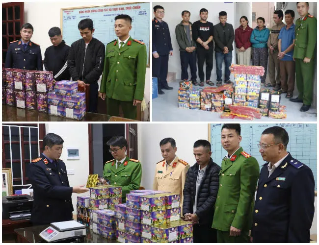 Nghệ An bắt 14 đối tượng, thu giữ gần 2,3 tạ ph&aacute;o nổ - Ảnh 1.