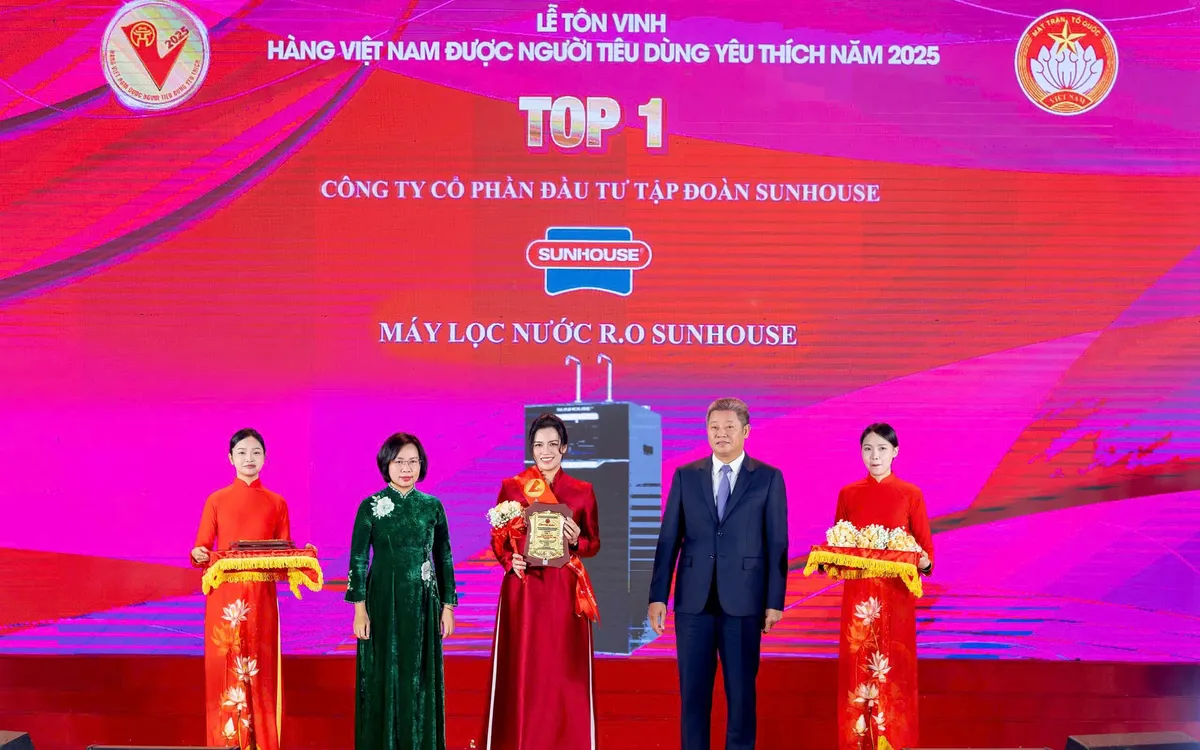 Top 1 H&agrave;ng Việt được y&ecirc;u th&iacute;ch 2025 gọi t&ecirc;n M&aacute;y lọc nước SUNHOUSE- Ảnh 1.