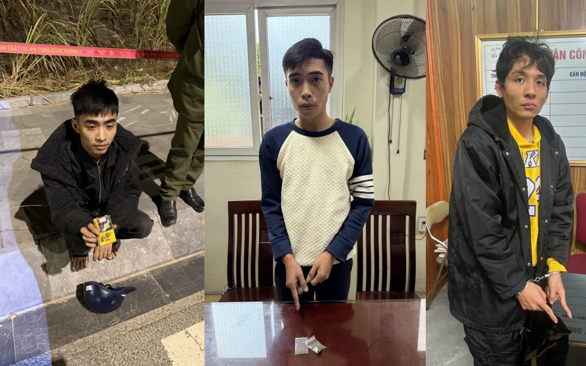 Các đối tượng và tang vật thu giữ