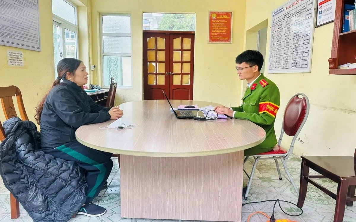 Chị Đỗ Thị Thành trình báo tại cơ quan Công an
