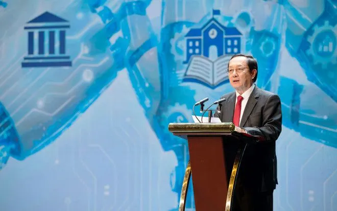 Phó Trưởng ban Tuyên giáo và Dân vận Trung ương Huỳnh Thành Đạt phát biểu tại sự kiện. (Ảnh: Minh Sơn)