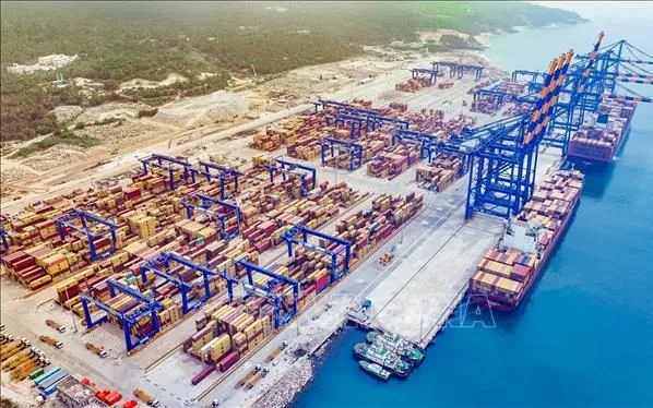 Quang cảnh cảng hàng hóa Vizhinjam ở Thiruvananthapuram, Ấn Độ. Ảnh: ANI/TTXVN