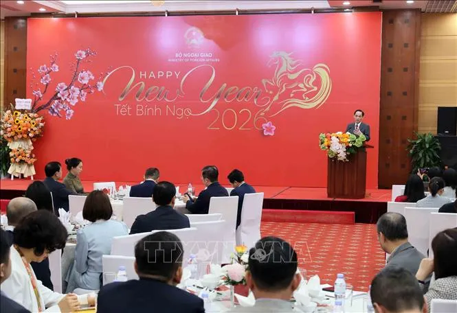 Bộ trưởng Ngoại giao gặp mặt c&aacute;c cơ quan b&aacute;o ch&iacute; nh&acirc;n dịp Xu&acirc;n B&iacute;nh Ngọ 2026 - Ảnh 1.