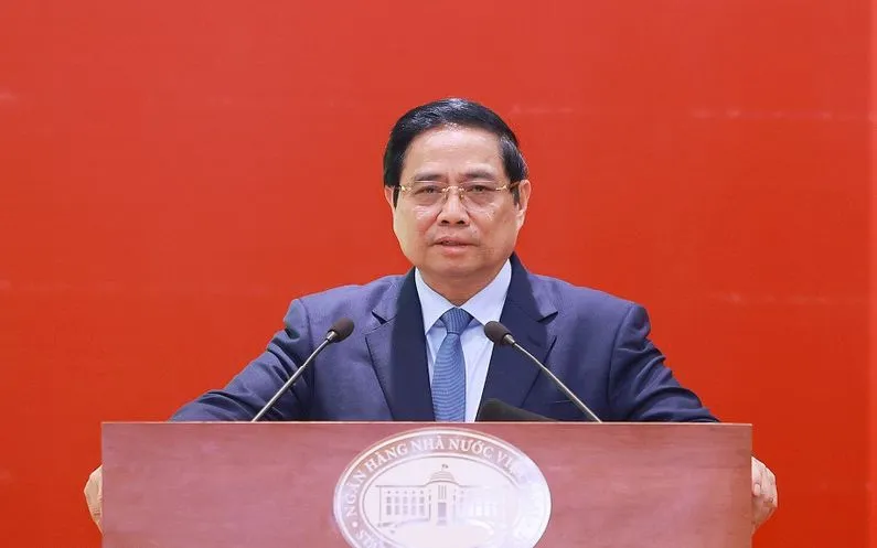 Thủ tướng Phạm Minh Chính phát biểu chỉ đạo. (Ảnh: TTXVN)