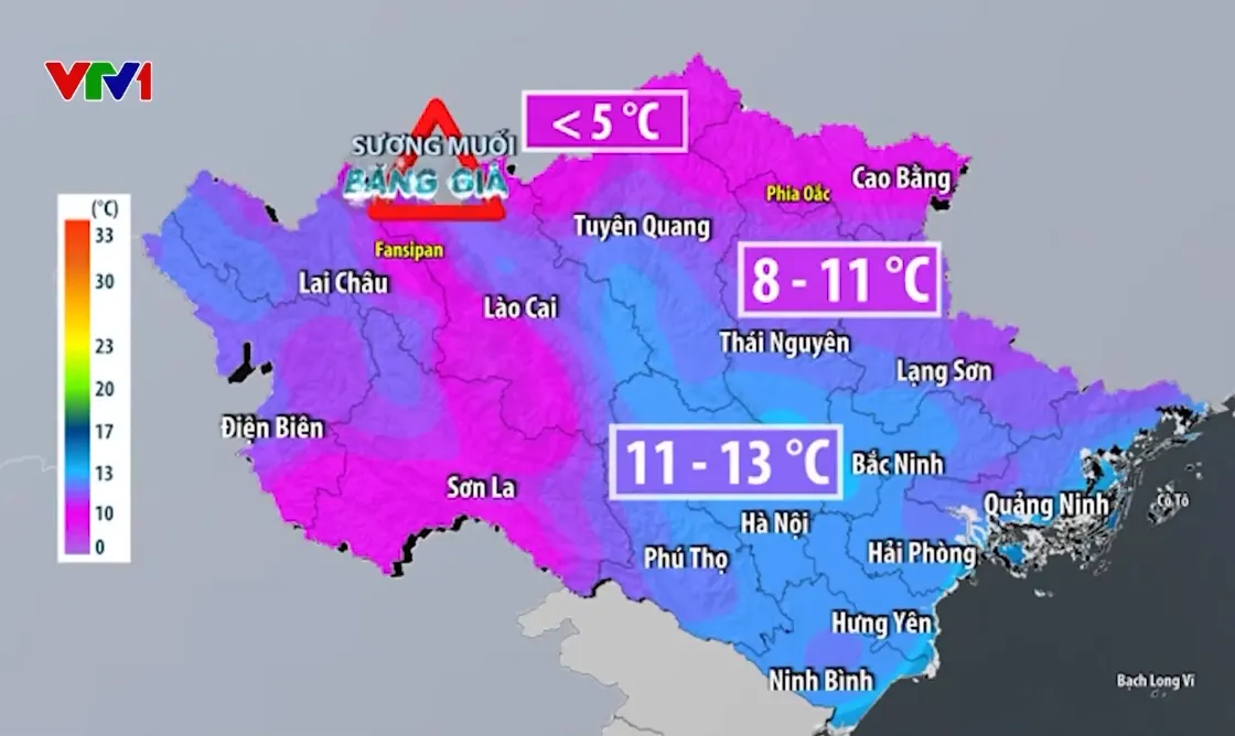 Bắc Bộ c&oacute; nơi r&eacute;t dưới 0 độ C, v&ugrave;ng n&uacute;i cao xuất hiện băng gi&aacute; - Ảnh 1.