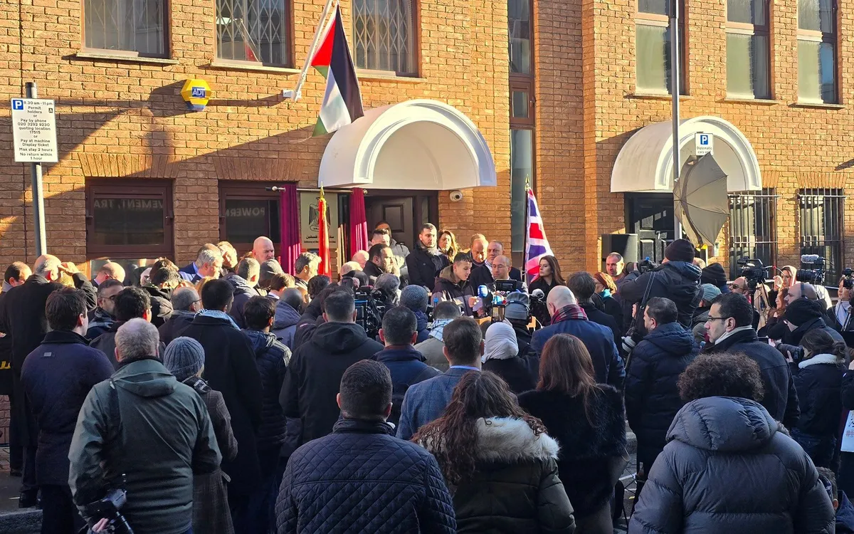 Đại sứ quán Nhà nước Palestine được khai trương tại khu Hammersmith, phía Tây London ngày 5/1/2025 (Ảnh: X)