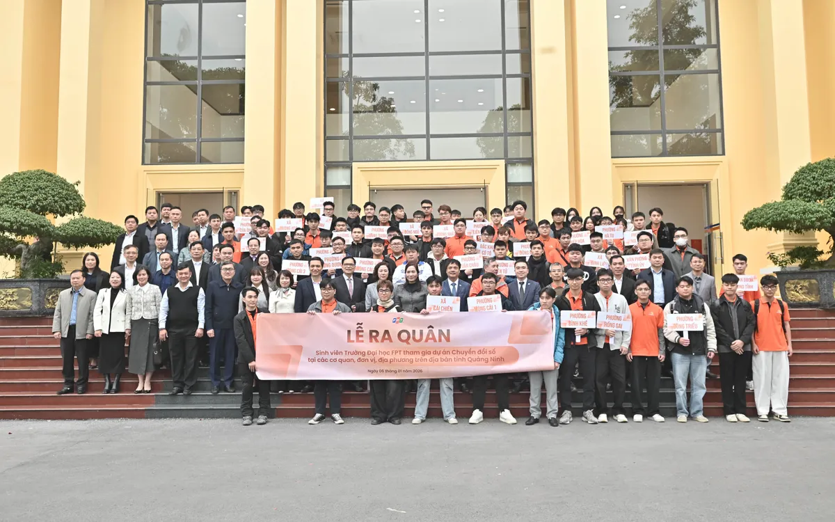 74 sinh viên  tham dự sự kiện cũng là các sinh viên sẽ tham gia thực tập, hỗ trợ triển khai NQ57 tại các xã, phường thuộc tỉnh Quảng Ninh.