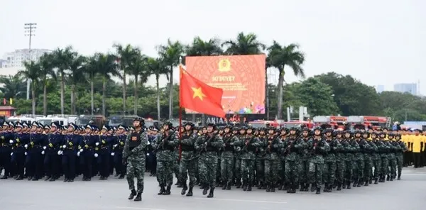 Bộ C&ocirc;ng an tổng duyệt lễ xuất qu&acirc;n, diễn tập bảo đảm an ninh Đại hội XIV của Đảng- Ảnh 1.