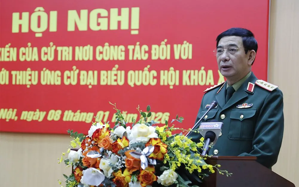 Đại tướng Phan Văn Giang phát biểu tại hội nghị (Ảnh: BQP)