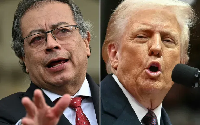Tổng thống Colombia Gustavo Petro (trái) vừa có cuộc điện đàm đầu tiên với Tổng thống Mỹ Donald Trump (Ảnh: AFP)