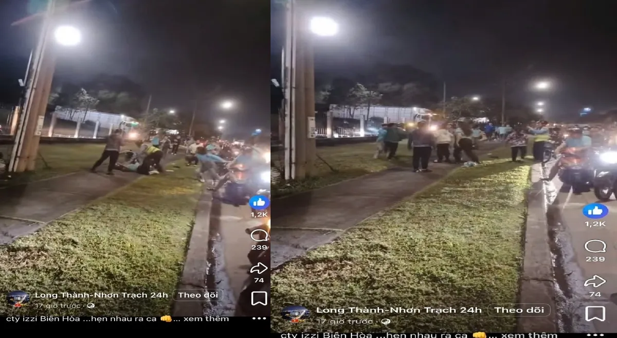 C&ocirc;ng an v&agrave;o cuộc l&agrave;m r&otilde; clip c&ocirc;ng nh&acirc;n đ&aacute;nh nhau trước cổng KCN Amata- Ảnh 1.