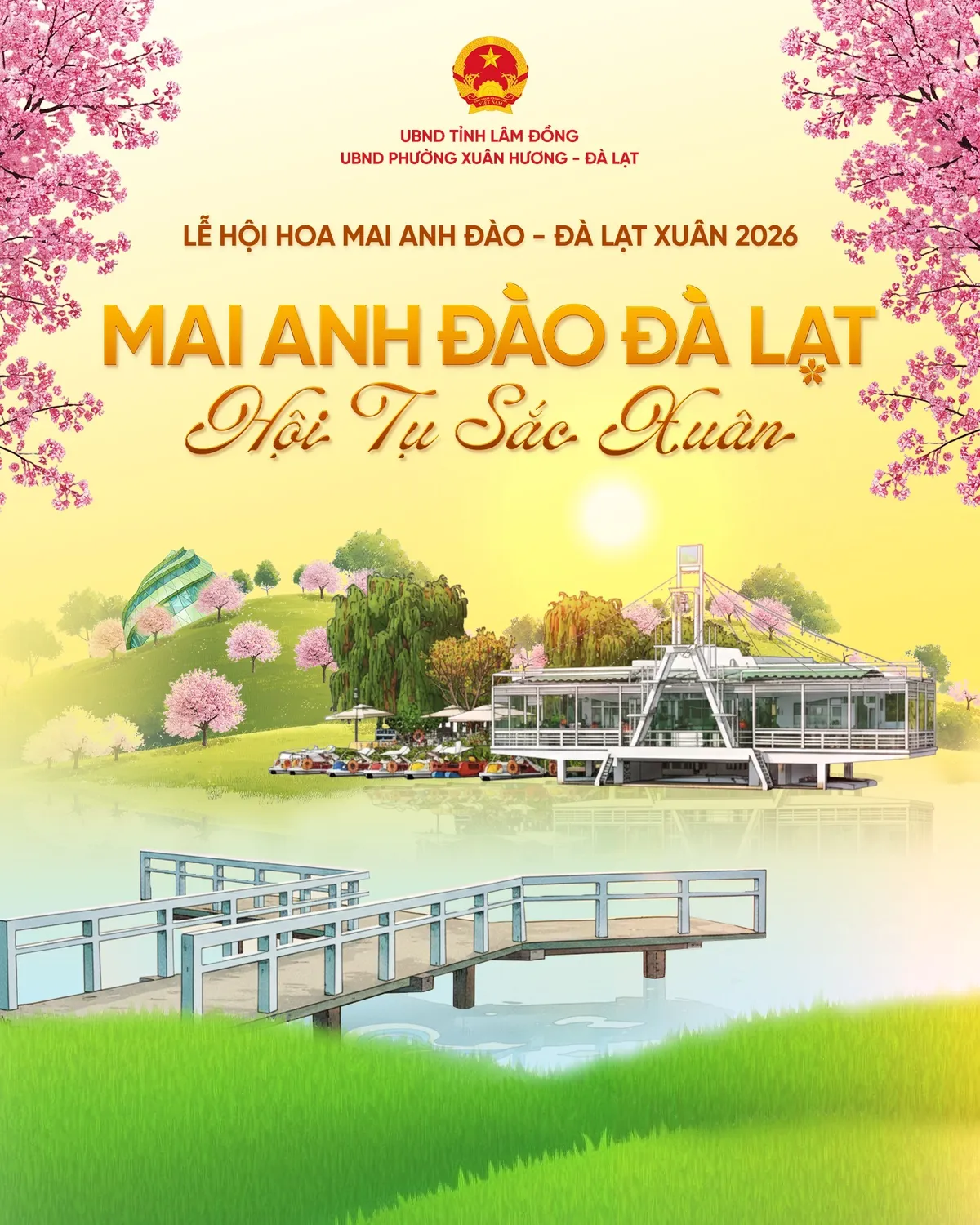 Nghệ sĩ hội tụ tại s&acirc;n khấu thực cảnh ho&agrave;ng tr&aacute;ng khai mạc Lễ hội hoa mai anh đ&agrave;o - Đ&agrave; Lạt Xu&acirc;n 2026- Ảnh 1.