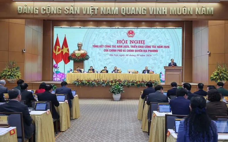 Hội nghị tổng kết công tác năm 2025, triển khai công tác năm 2026 của Chính phủ và chính quyền địa phương - Ảnh: VGP