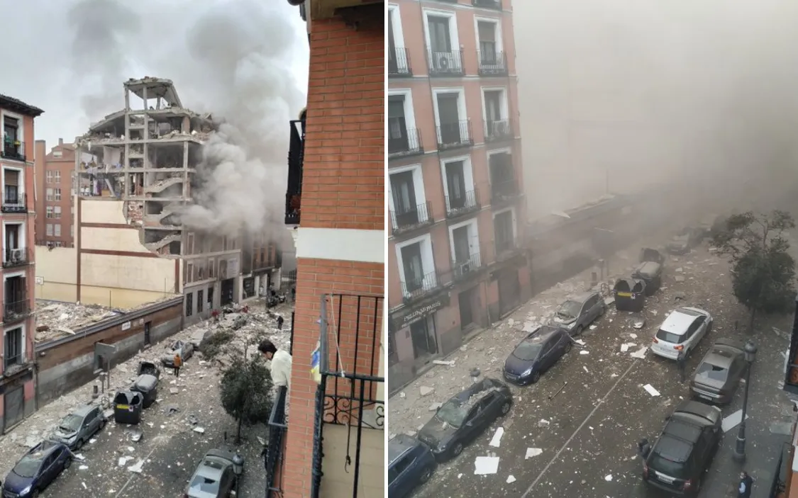 Vụ nổ gây rung chuyển khu dân cư tại Madrid, ngày 9/1/2026 (Ảnh: X)