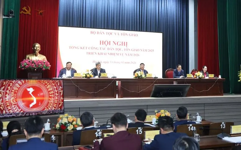 Phó Thủ tướng Chính phủ Lê Thành Long dự, chủ trì Hội nghị tổng kết công tác dân tộc, tôn giáo năm 2025 và triển khai nhiệm vụ năm 2026 - Ảnh: VGP/Đức Tuân