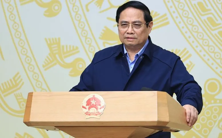 Thủ tướng Chính phủ Phạm Minh Chính phát biểu tại Hội nghị tổng kết "Chiến dịch Quang Trung" thần tốc - Ảnh: VGP/Nhật Bắc