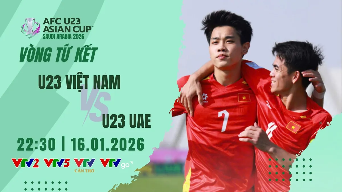 Lịch thi đấu và trực tiếp tứ kết U23 châu Á 2026 trên VTV hôm nay, 16/1: Tâm điểm U23 Việt Nam vs U23 UAE
- Ảnh 2.