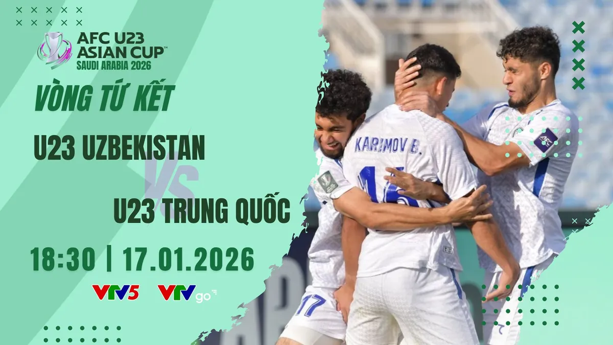 Lịch thi đấu v&agrave; trực tiếp tứ kết U23 ch&acirc;u &Aacute; 2026 tr&ecirc;n VTV h&ocirc;m nay, 17/1: Chờ đợi những bất ngờ

- Ảnh 1.