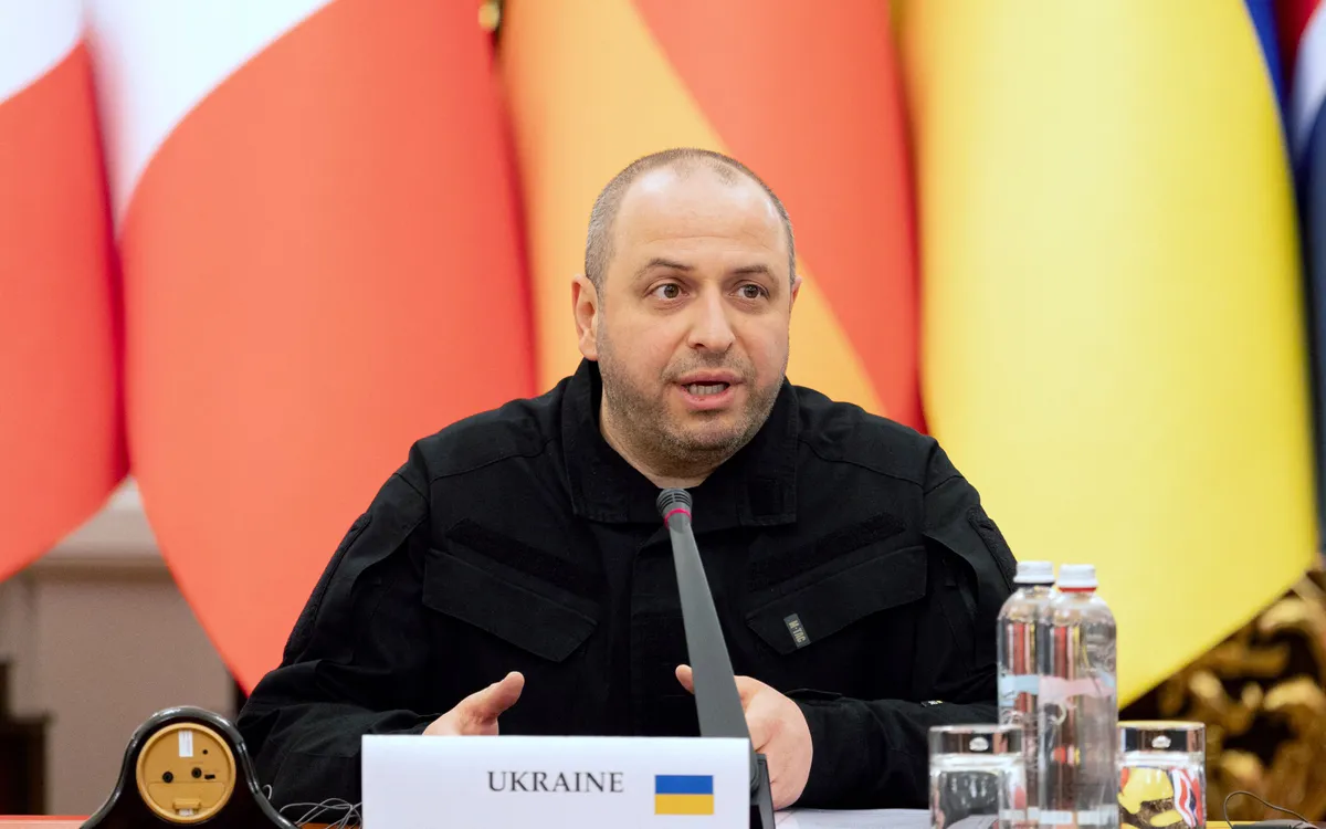 Ông Rustem Umerov - Thư ký Hội đồng An ninh và Quốc phòng Quốc gia Ukraine - tham dự cuộc họp của các cố vấn an ninh quốc gia các nước châu Âu tại Kiev, ngày 3/1/2026 (Ảnh: AFP)