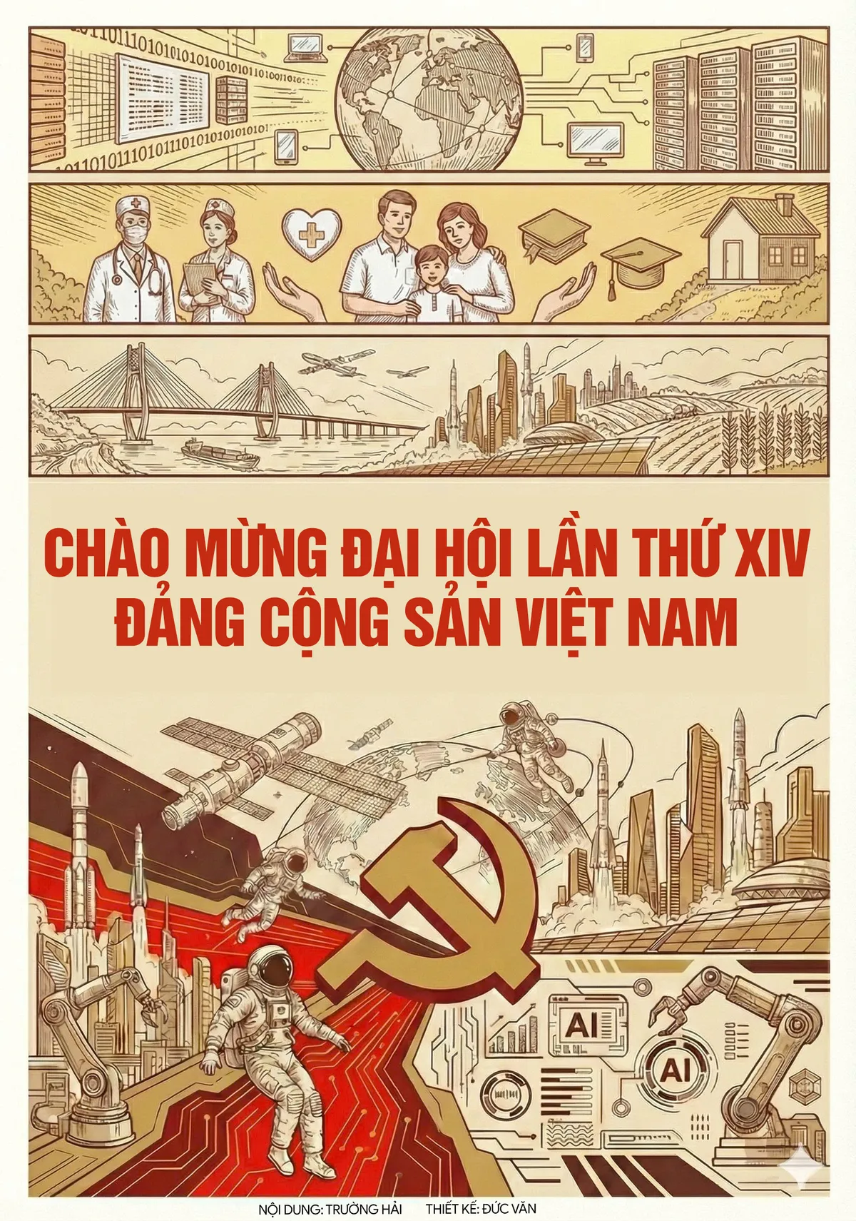 Người trẻ s&aacute;ng tạo &aacute;p ph&iacute;ch ch&agrave;o mừng Đại hội XIV của Đảng - Ảnh 1.