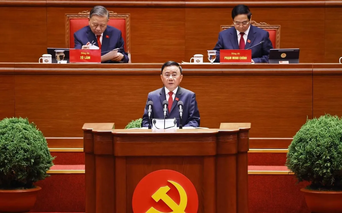 Thường trực Ban Bí thư Trần Cẩm Tú khẳng định Ban Chấp hành Trung ương, Bộ Chính trị khóa XIII bản lĩnh trước vấn đề phức tạp. Ảnh: TTXVN