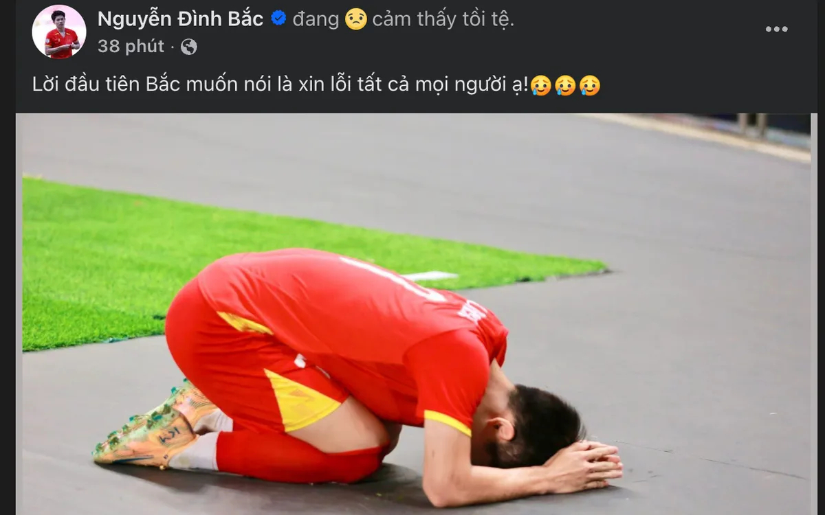 Đình Bắc và dòng chia sẻ nặng trĩu tâm sự buồn trên Facebook cá nhân (Ảnh chụp màn hình).