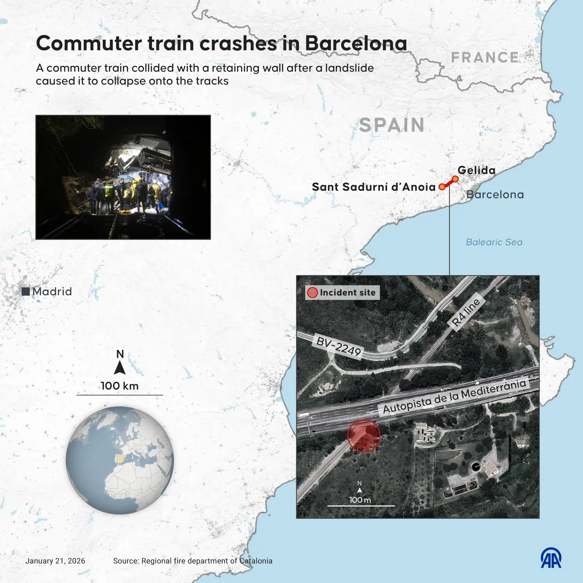 Tiếp tục xảy ra tai nạn t&agrave;u hỏa ở T&acirc;y Ban Nha, h&agrave;ng chục người thương vong  - Ảnh 1.