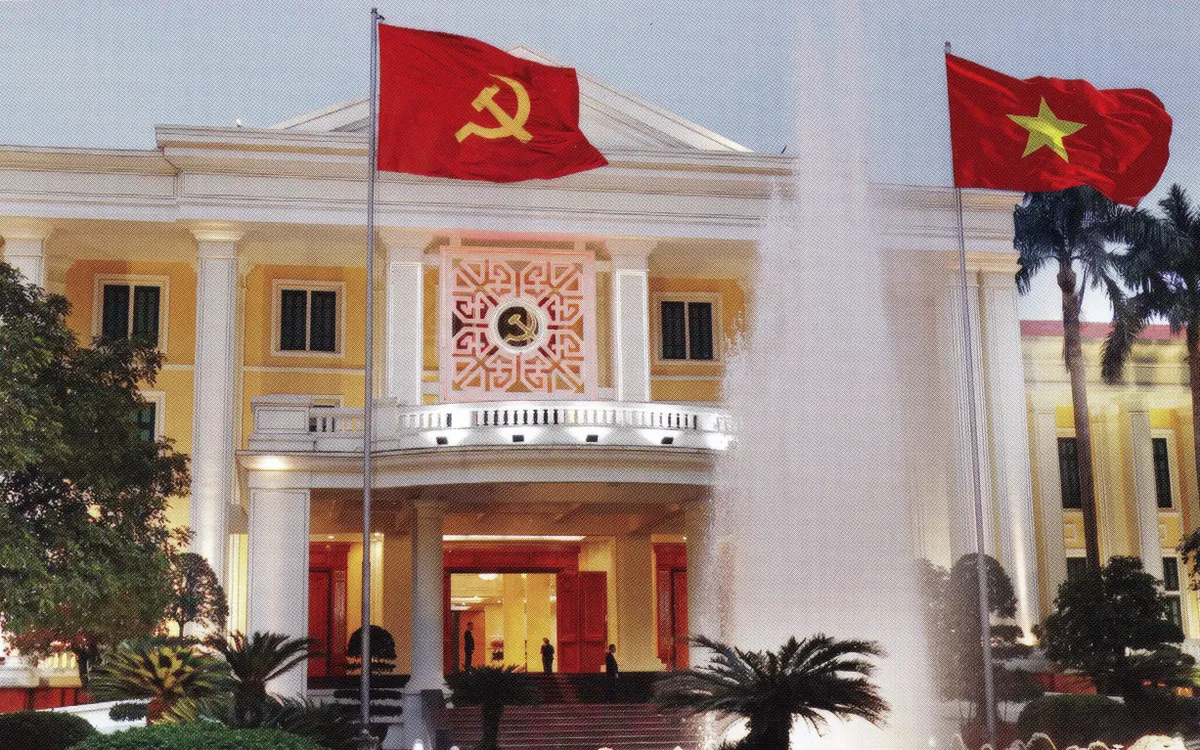 Trụ sở Văn phòng Trung ương Đảng, nơi diễn ra Hội nghị lần thứ nhất Ban Chấp hành Trung ương Đảng khóa XIV. Ảnh: TTXVN