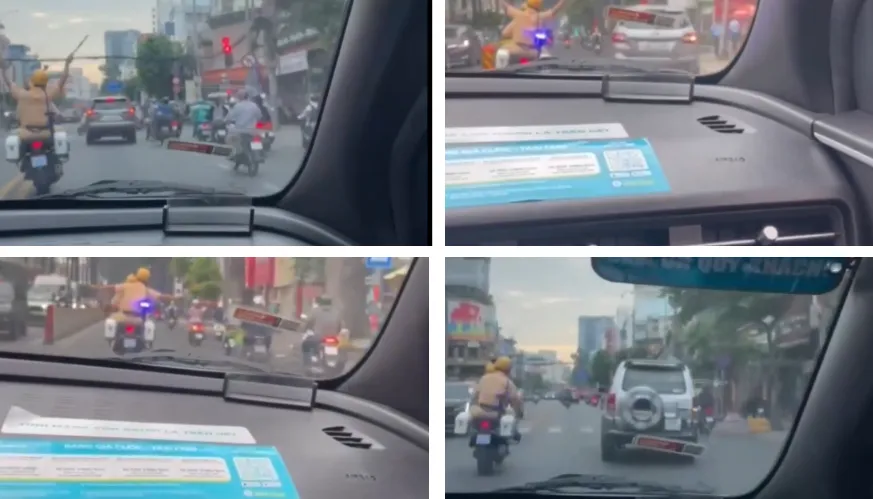 Cảnh s&aacute;t giao th&ocirc;ng H&agrave; Nội kịp thời hỗ trợ sản phụ đến bệnh viện an to&agrave;n- Ảnh 2.