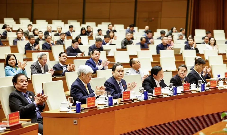 Chủ tịch Quốc hội Trần Thanh Mẫn chủ trì Hội nghị thông báo nhanh kết quả Đại hội XIV của Đảng - Ảnh 1.